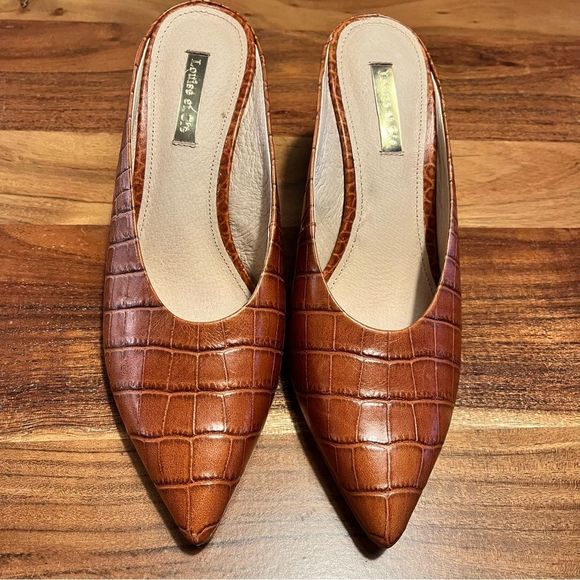 Louise et cie leather mules heels  size 37 ½ (7) - Picture 1 of 4